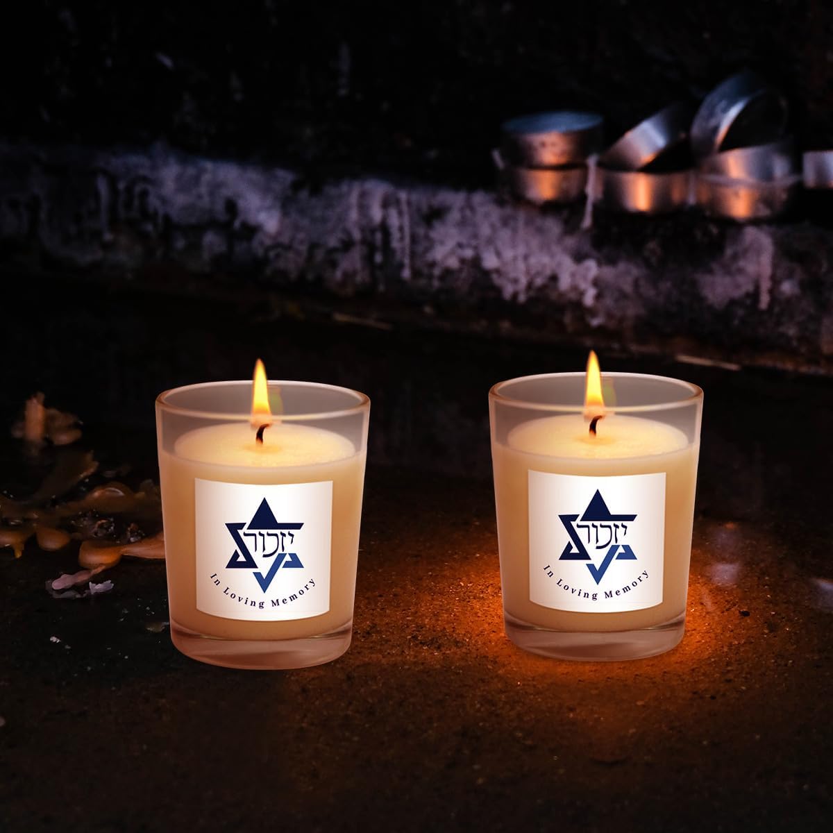 20 Pack White Yahrzeit Candles - Yahrzeit Memorial Candles, Memorial Bereavement Gifts for Loss of Loved One, Jewish Sympathy, Natural Soy Wax Hand Poured