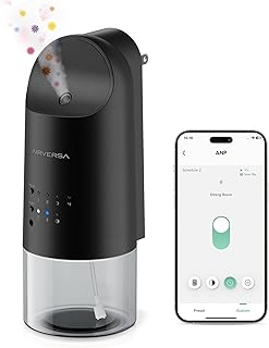 Airversa Smart Waterless Diffuser Plug in Wall for Essential Oils, 160mL, App Control Scent Diffuser with Buttons, Up to 800 sq ft, Oil Diffuser for Home, Room, Spa, Office, Studio, ANP Black