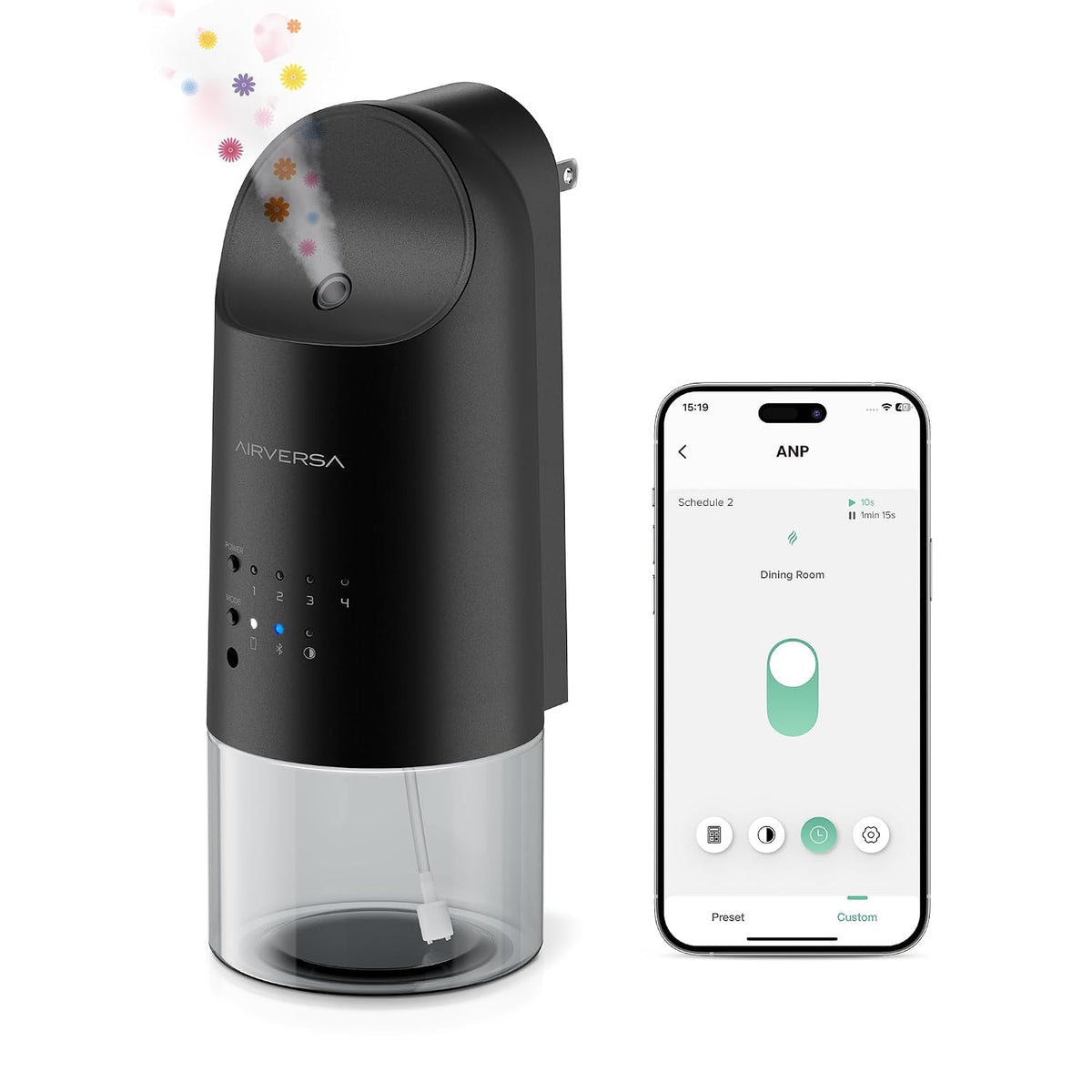 Airversa Smart Waterless Diffuser Plug in Wall for Essential Oils