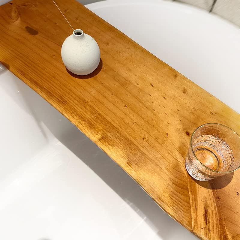 Luxury Bamboo Bathtub Tray Caddy,Walnut Color Wood Bathtub Board Table Large Non Slip Bathtub Stand Fits Most Freestanding Tubs (Brown 80 * 30 * 5cm) (Brown 100 * 30 * 5cm)