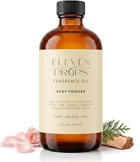 Baby Powder Fragrance Oil | Cedar, Powdery & Rose Notes | Long Lasting Scent Reed Diffuser Oil for Home, Office, Hotel, Spa, Car & Linen Spray | Pet Friendly IFRA Compliant, 4 oz