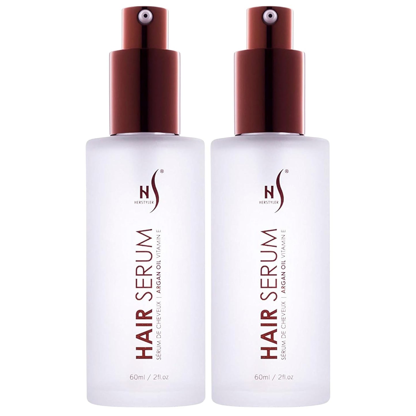 Herstyler Argan Oil Serum for Natural Shine - Anti-Frizz Straightening Serum for Damaged Tresses (Pack of 2)