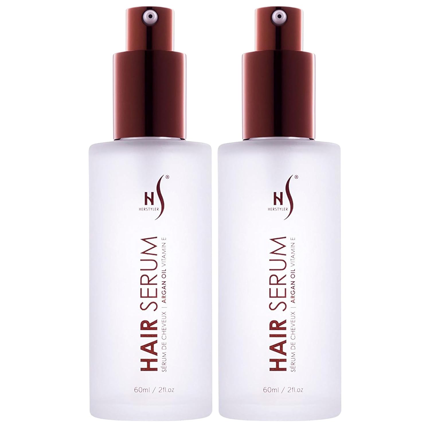 Herstyler Argan Oil Serum for Natural Shine - Anti-Frizz Straightening Serum for Damaged Tresses (Pack of 2)