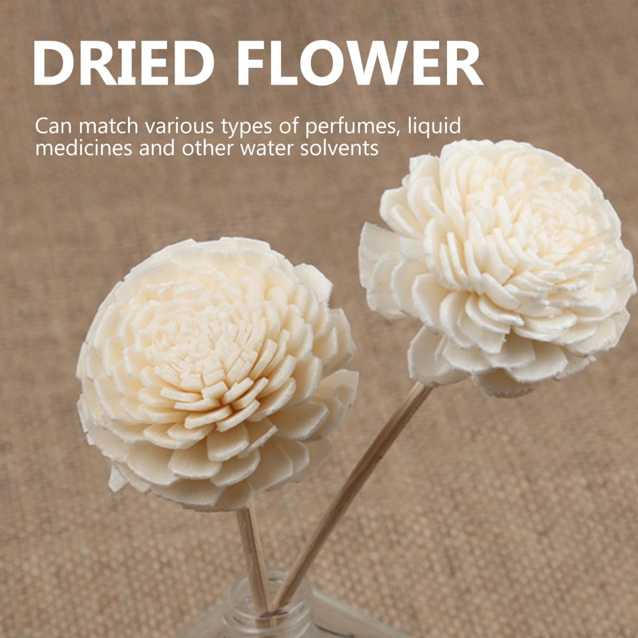 PRETYZOOM Fire-Free Aromatherapy Rattan Sticks 3Pcs Reed Diffuser Replacement with Dried Flower Craft for Home Fragrance and Decoration 7.87 Inch