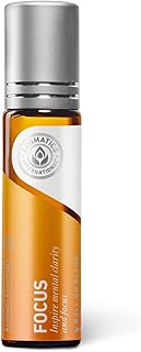 Aromatics International Focus Essential Oil Blend Roll On, 10ml | Aromatherapy Oil for Concentration
