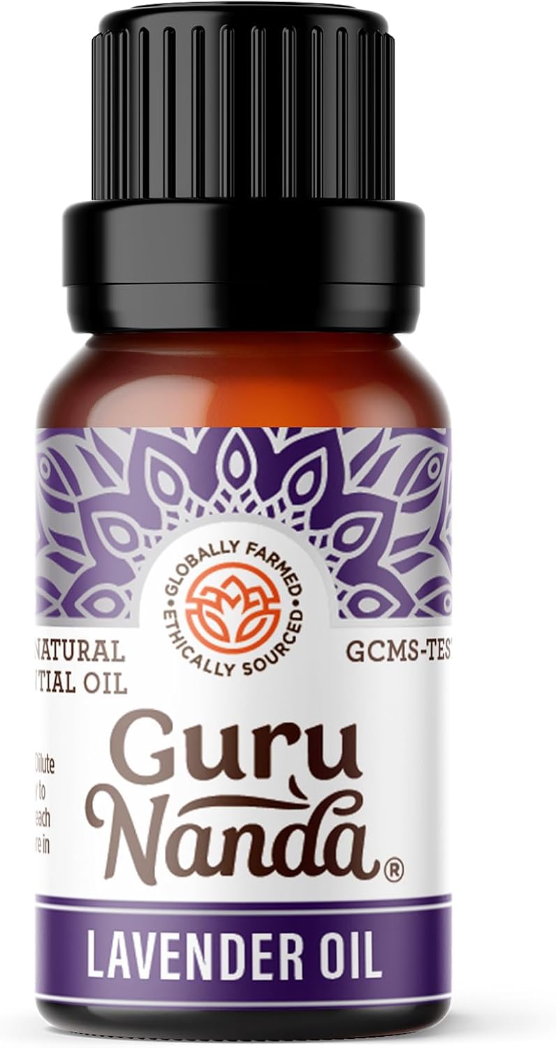 GuruNanda Lavender Essential Oil - 100% Pure, Natural and Undiluted Oil for Massage & DIY Recipes- Premium Diffuser Oil for Aromatherapy (Pack of 1-0.5 Fl Oz)