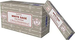 Satya Nag Champa White Sage Incense sticks-12packs x 15grams by Satya (White Sage) | Convenient multi-pack format for regular use.