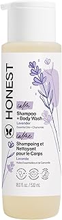 The Honest Company 2-in-1 Cleansing Shampoo Body Wash Gentle for Baby, Naturally Derived, Tear-free, Hypoallergenic, Lavender Calm, 18 fl oz