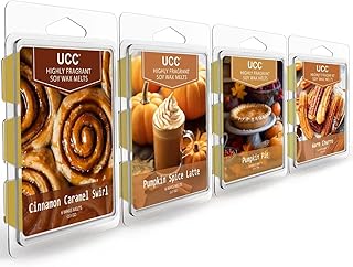 UCC Plant Based Natural Wax Melts, Highly Scented Long Lasting Premium Soy Scented Melts Cubes, Wax Melts Tarts, Colored Wax Melt - 4 Pack