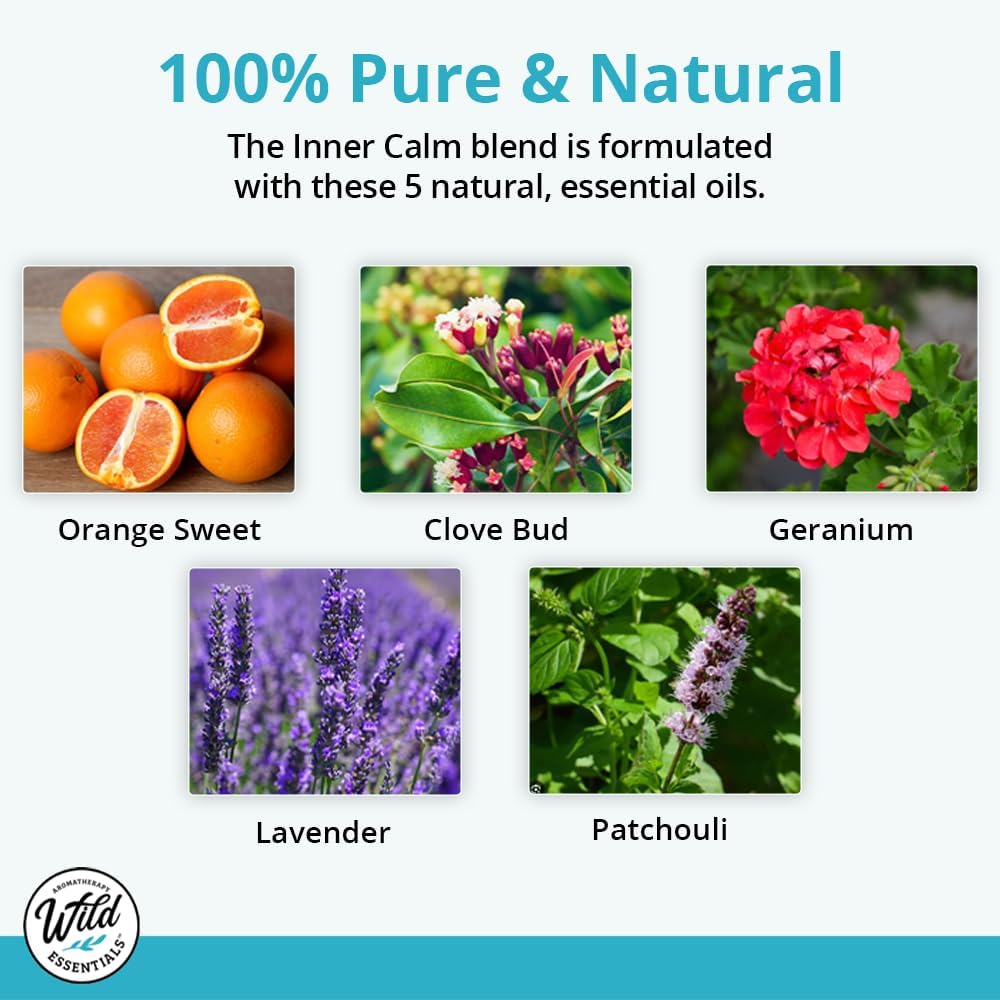 Wild Essentials Exquisite Signature Essential Oil Blend Inner Calm, Two 10 ML Bottles - Pure Essential Oils Synergy Blend, New Label, Same Formula
