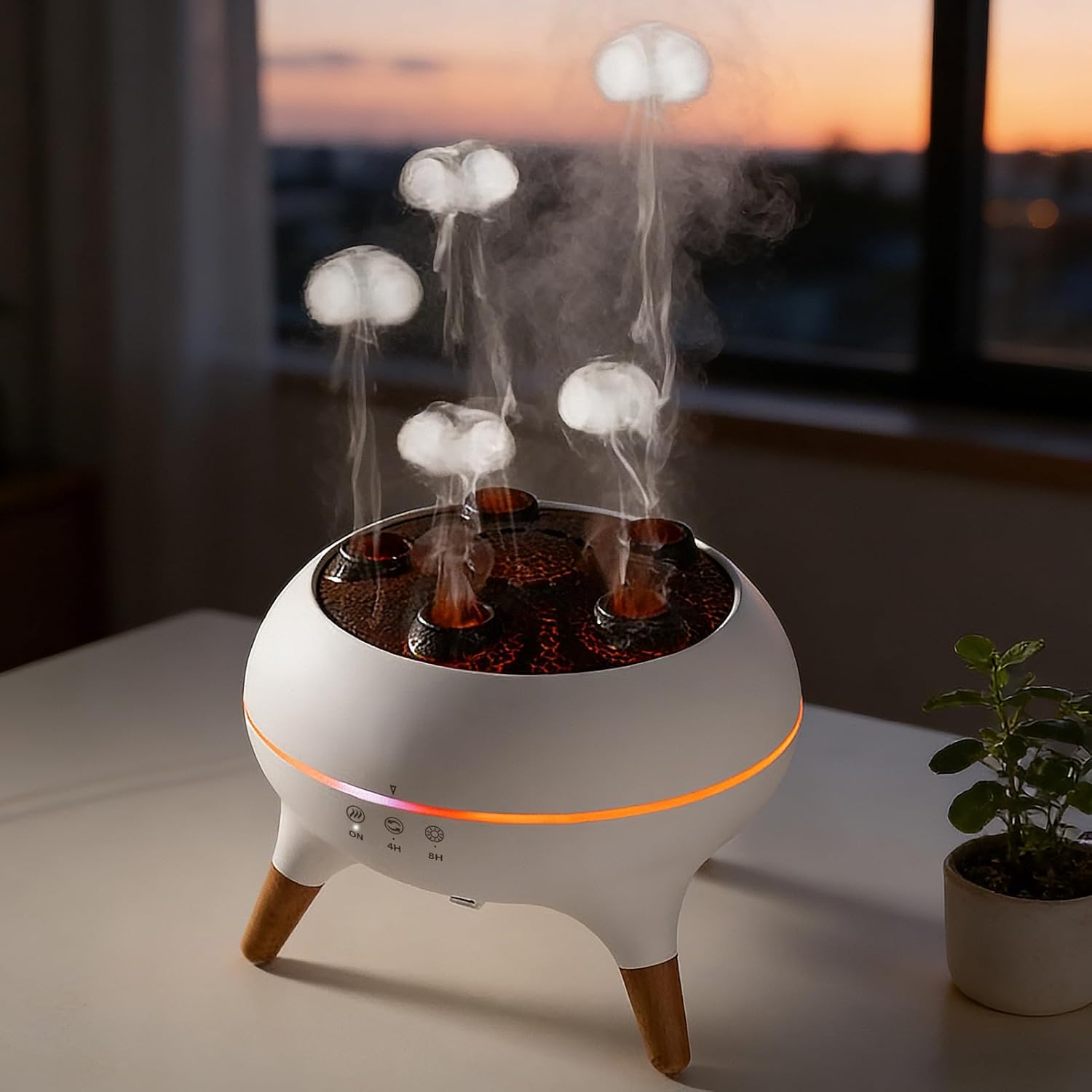 Essential Oil Diffuser 250ML,Jellyfish Diffuser Air Humidifiers Sound Pickup Ultrasonic Aromatherapy Diffuser Remote Control 7 Color Lights for Home Bedroom Office Hotel