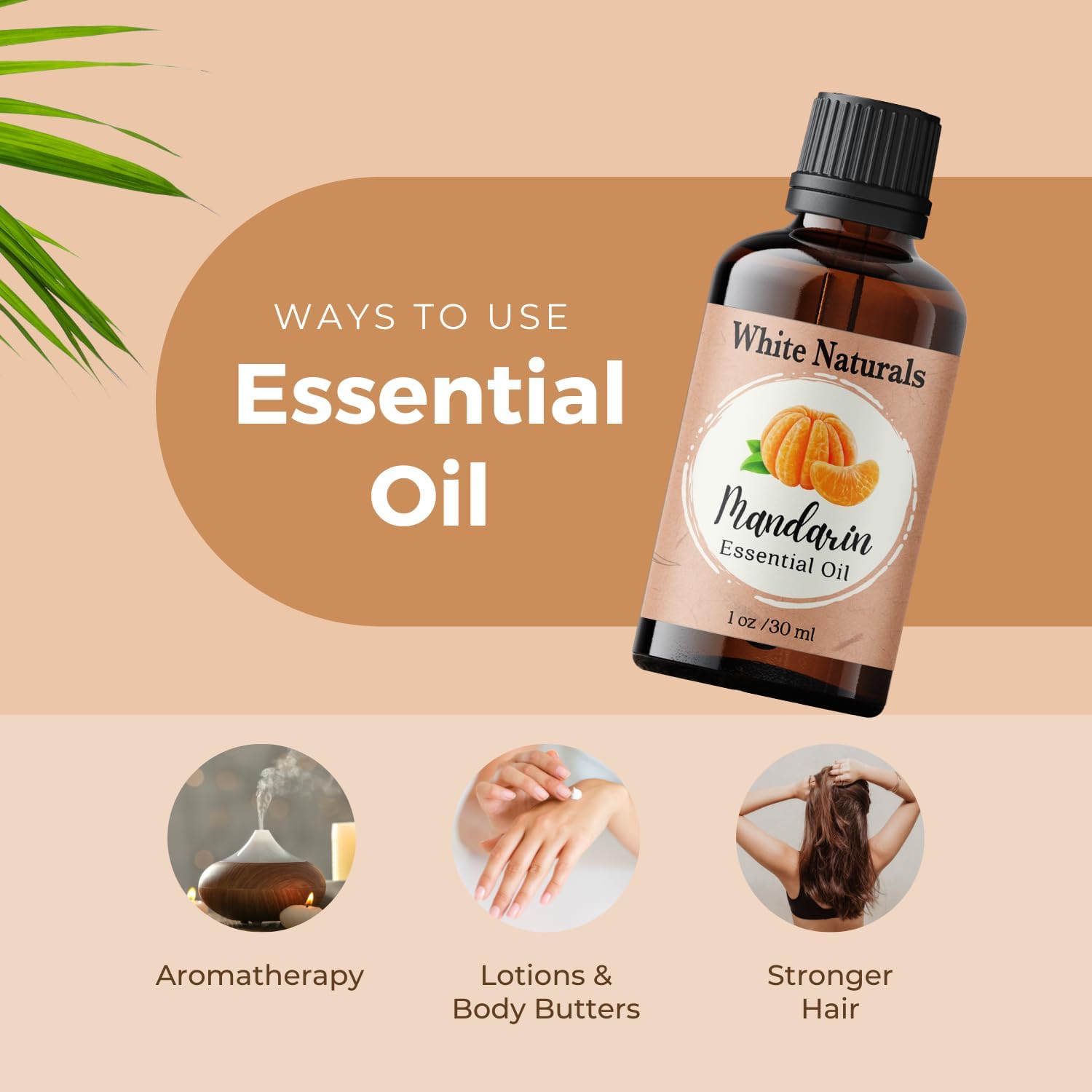 Mandarin Essential Oil, Aromatherapy Oil for Diffusers, 100% Pure, Natural, Undiluted, Therapeutic Grade Oil, Radiant Skin, Healthy Hair and Scalp, Exotic and citrusy Aroma