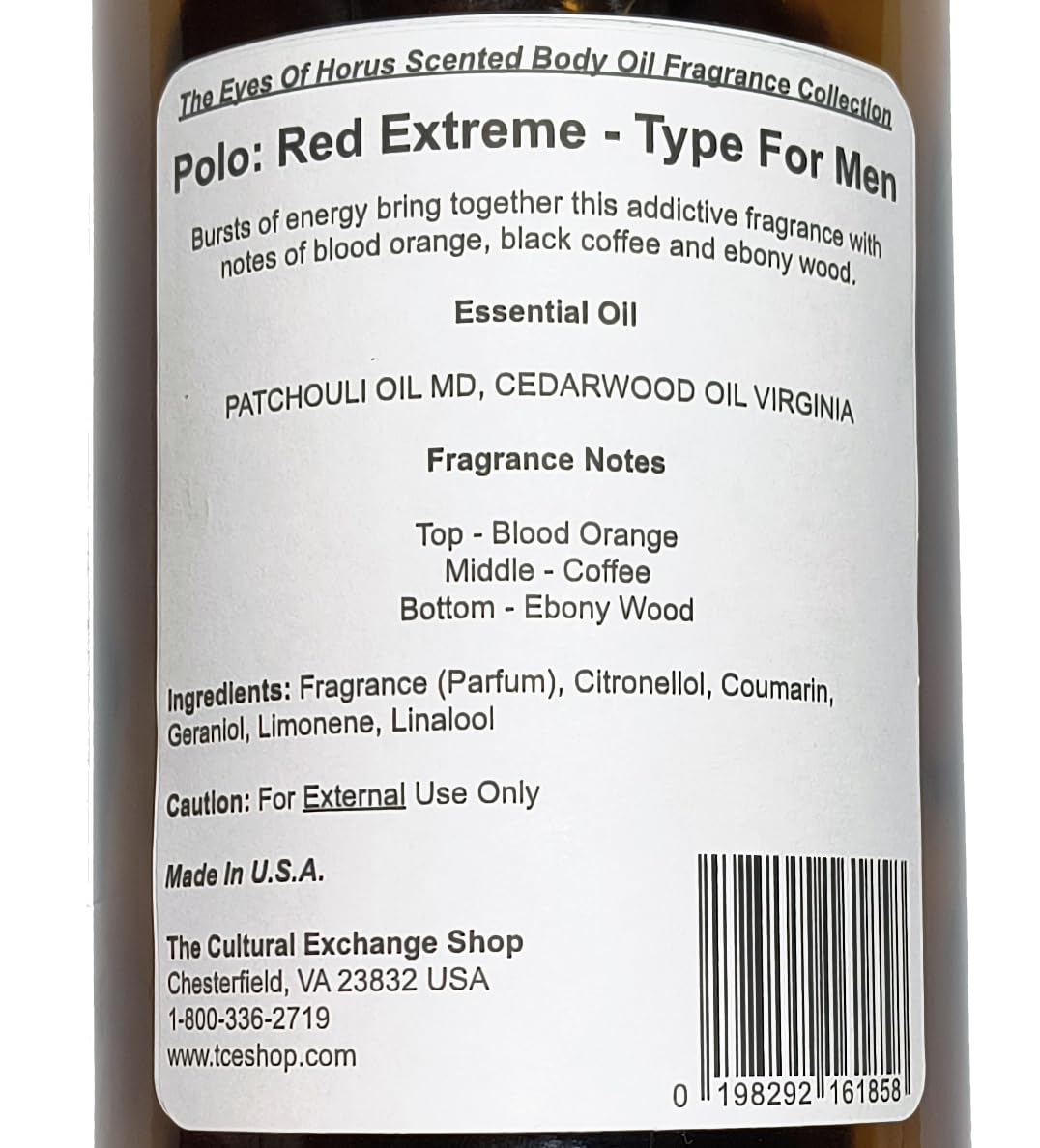 Polo: Red Extreme - Type For Men Scented Body Oil Fragrance [Roll-On - Red - 1 oz.] - ID#31959