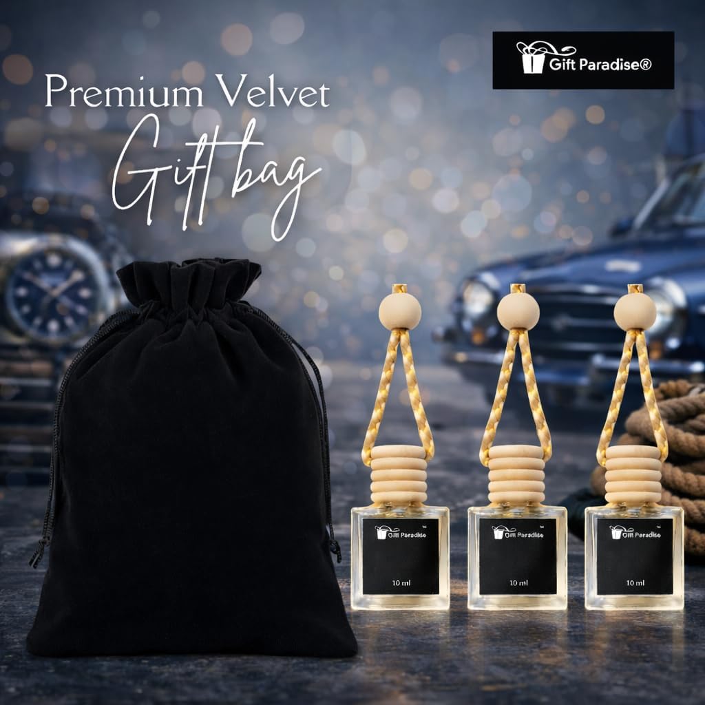 Sea Minerals Car Freshener Set of 3 – Long Lasting Premium Air Fresheners with Velvet gift bag – Refreshing Oceanic Scent for Car, Closet & Office
