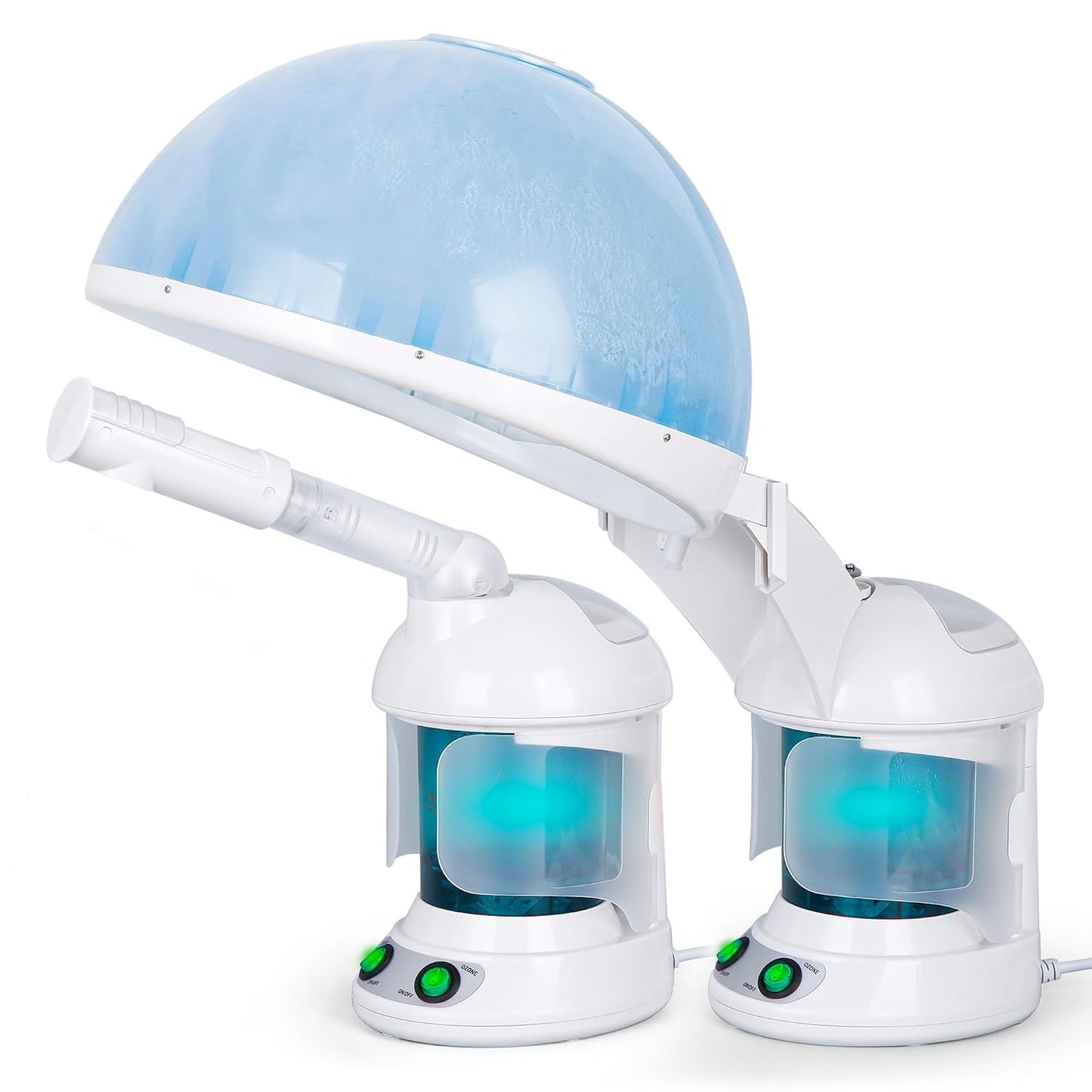 Nova Microdermabrasion Ionic Nano Mist 2 in 1 Hair Face Steamer, 360° Adjustable Steam Hood with Facial Sauna Attachment for Deep Moisturizing Hair Therapy and Skin Care at Home