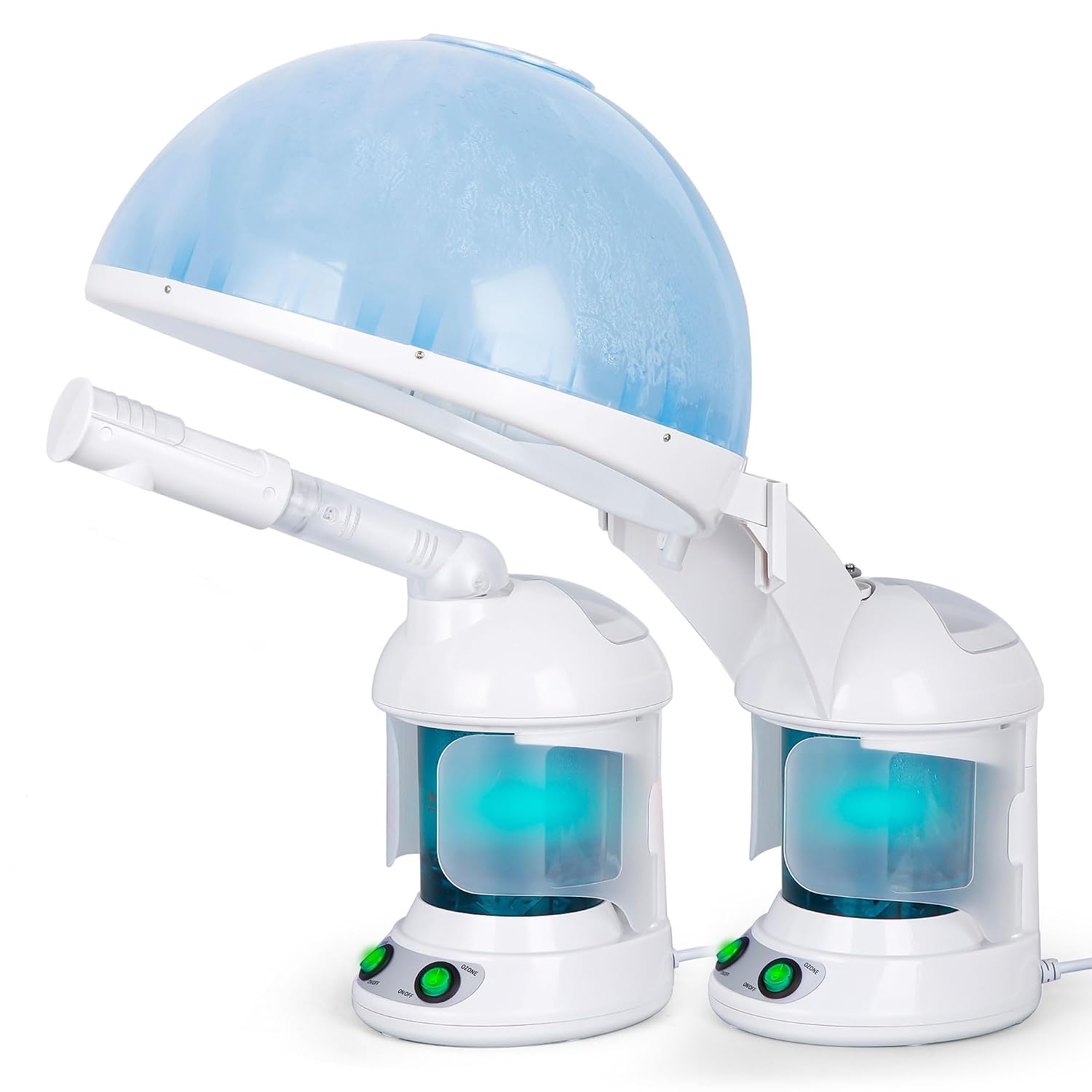 Nova Microdermabrasion Ionic Nano Mist 2 in 1 Hair Face Steamer, 360° Adjustable Steam Hood with Facial Sauna Attachment for Deep Moisturizing Hair Therapy and Skin Care at Home