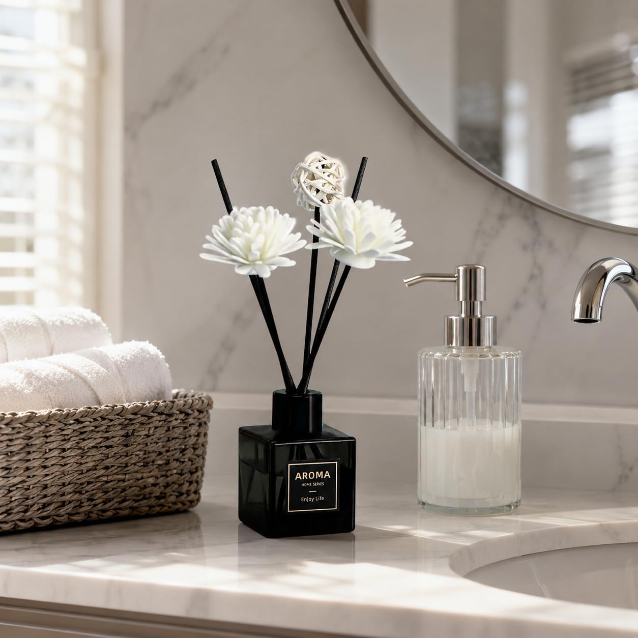 Reed Diffuser Set of 3,Lavender Scented Oil Diffuser with 15 Sticks,(50ml) x 3 Home Fragrance Reed Diffuser for Home Living Room Bedroom Bathroom Air Freshener