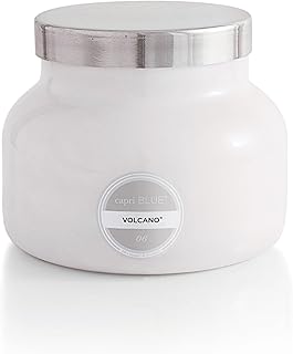 Capri Blue Volcano Scented, Glass Jar Candles for Home with Tropical Fruit & Sugared Citrus, Soy Wax Blend, White Color (19 Oz)