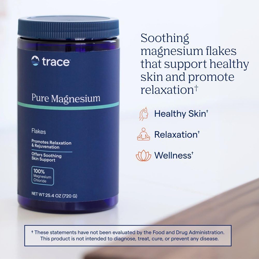 Trace Minerals Magnesium Bath Flakes, Unscented, 25.4 oz