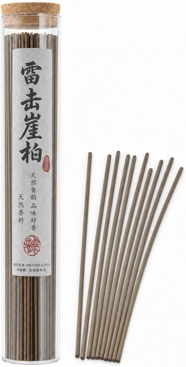 YINJIYUE Hinoki Incense Sticks - 60 Sticks Natural Japanese Cypress Low Smoke, Premium Woodsy Aroma for Meditation, Relaxation & Spa