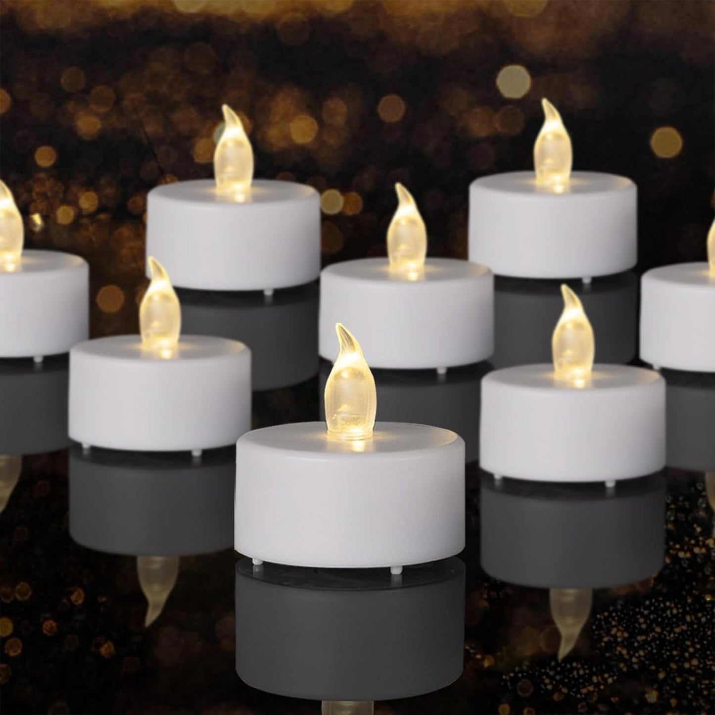 Tea Lights Flameless Battery Operated Candles-LED Flickering Votive Candle Long Lasting 200 Hours,24 Pack Realistic and Bright for Seasonal Festive Celebrations Decoration Warm White