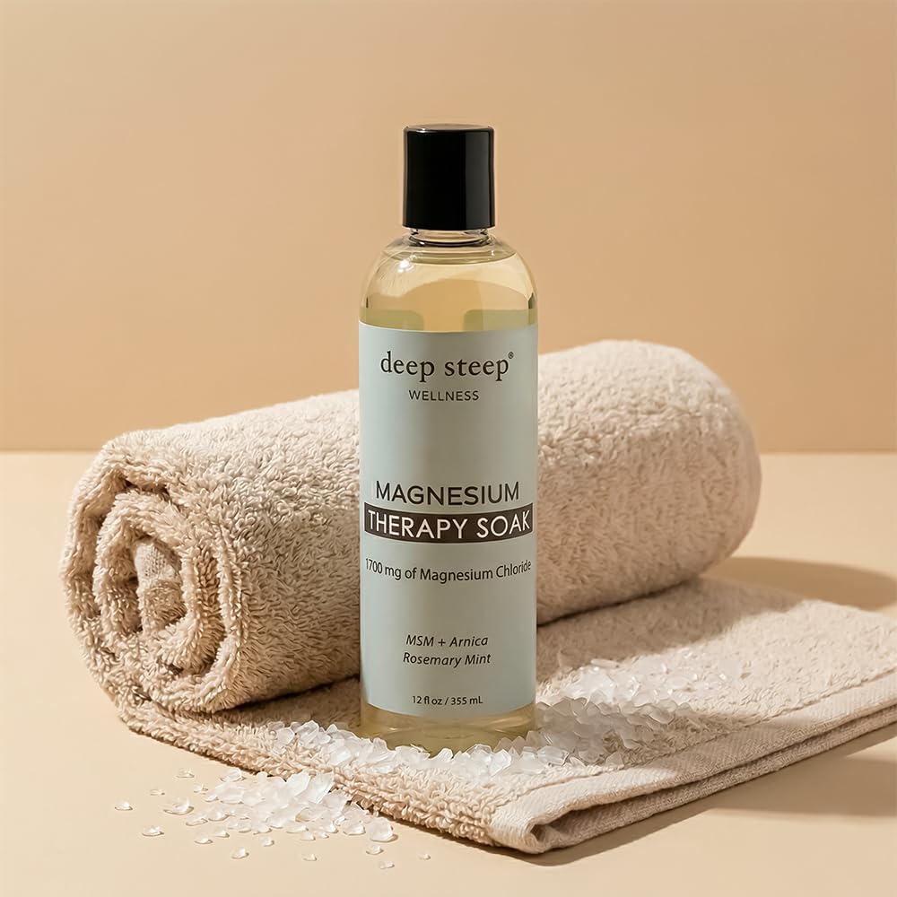 Deep Steep Magnesium Bubble Bath, Extra Strength, Foaming Soak with Magnesium, Arnica, Vitamin C & MSM, Extra Strength for Muscle Recovery, Soreness & Stiffness Relief – Soothing Relaxation