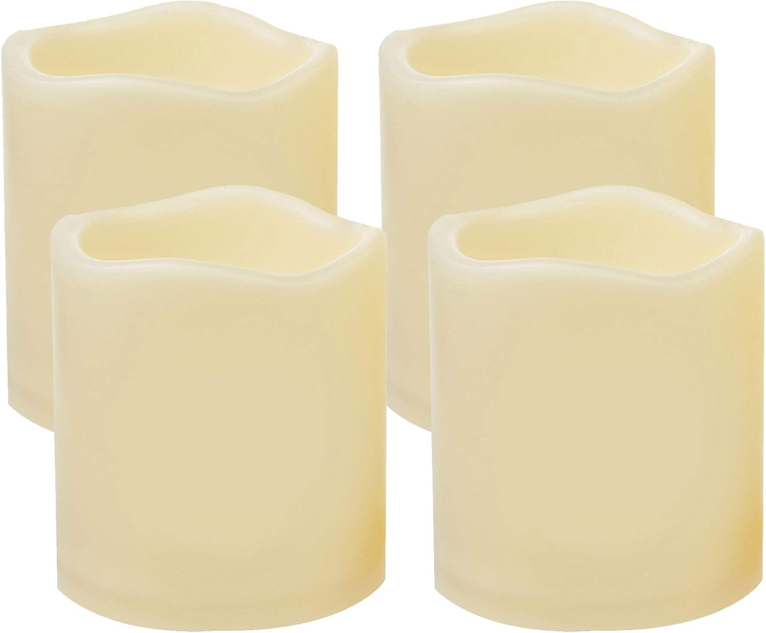 4 Pack LED Flameless Pillar Candles Waterproof Outdoor Battery Operated Candle Set with Cycling 24 Hours Timer Function for Lantern Home Garden Wedding Party Christmas Halloween Decoration 3x3 inches