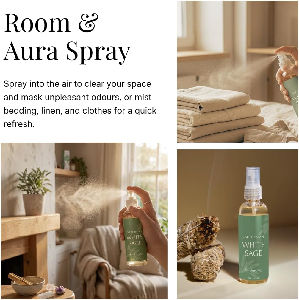 White Sage Smudge Spray Mist Gift Set by Aromafume | 3x50ml | White Sage with Lavender & Palo Santo | Air Freshener Sprays for Home, Fabric & Linen Mist | For Cleansing Negative Energy & Protection