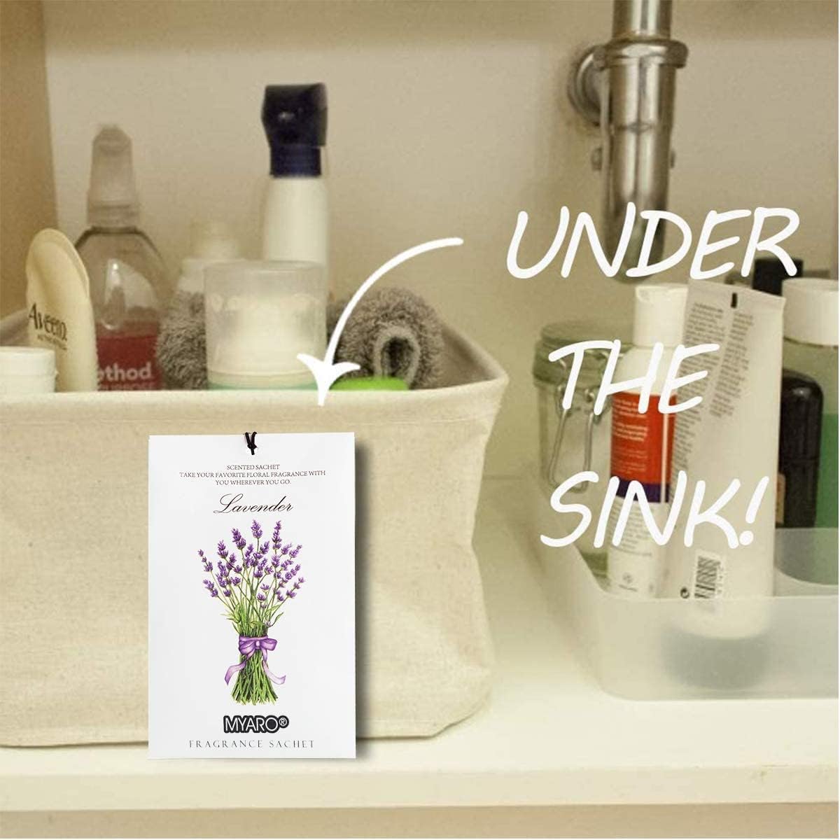 MYARO 24 Packs Scented Sachets for Drawer and Closet, Long-Lasting Sachets Bags Home Fragrance Sachet 6 Scents Option- Lavender, Rose, Jasmine, Ocean, Gardenia, Lily