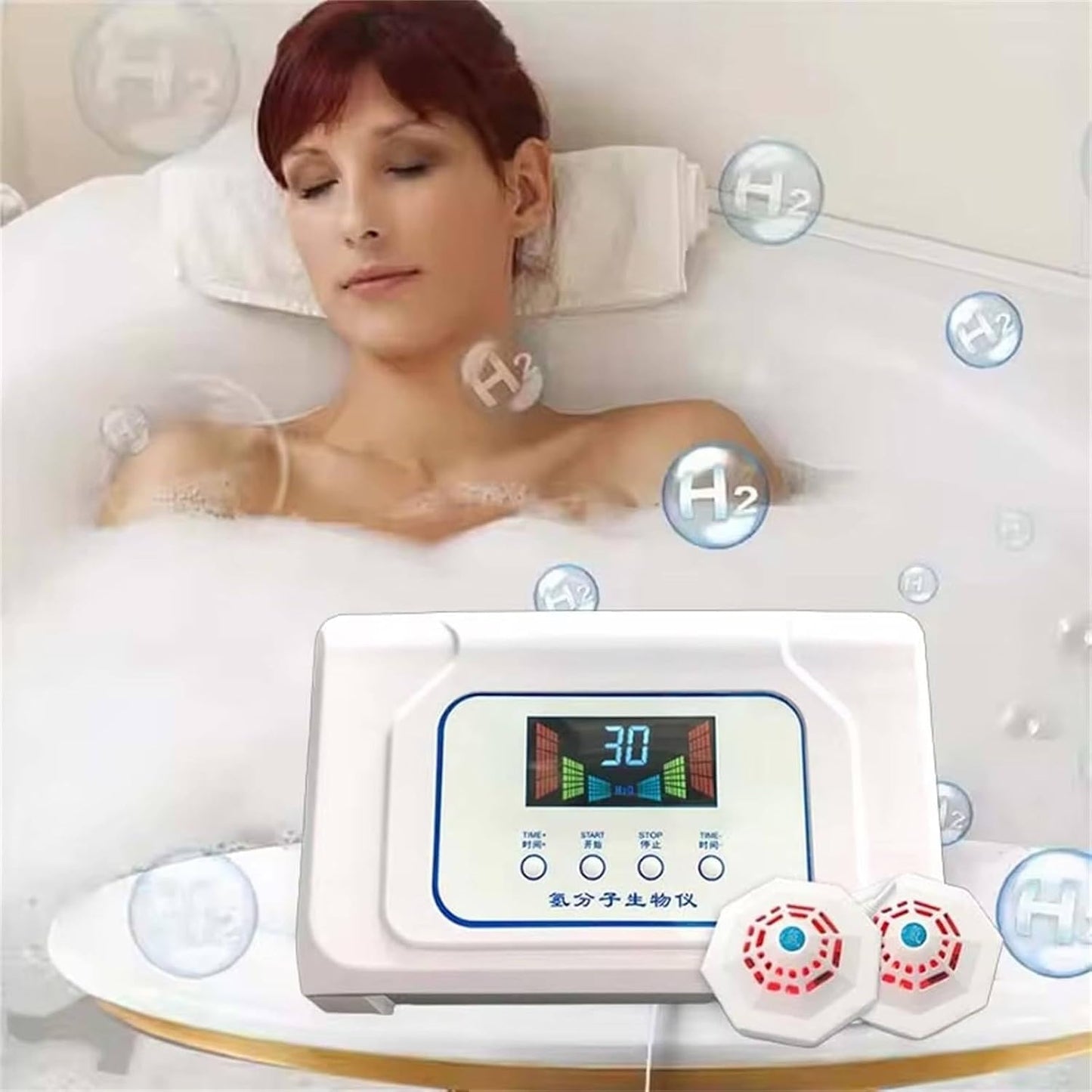 Hydrotherapy Generator for Baths, 1600ppb High Concentration Hydrogen Water Bath Machine, H2 Spa Bubble Bath Massager, for Foot Bath, Fatigue Relief
