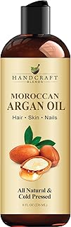 Handcraft Blends Moroccan Argan Oil - 8 Fl Oz - 100% Pure and Natural - Premium Grade Carrier Oil for Skin and Hair - Hair and Body - Massage - Cold-Pressed