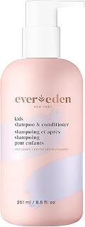 Evereden Kids 2-in-1 Shampoo & Conditioner, Cool Peach | Dermatologist-Tested, No Silicones | Gentle Care for Healthy Scalp & Hair, Age 3+ | Clean, Vegan, Sulfate & Paraben-Free, 8.5 fl oz