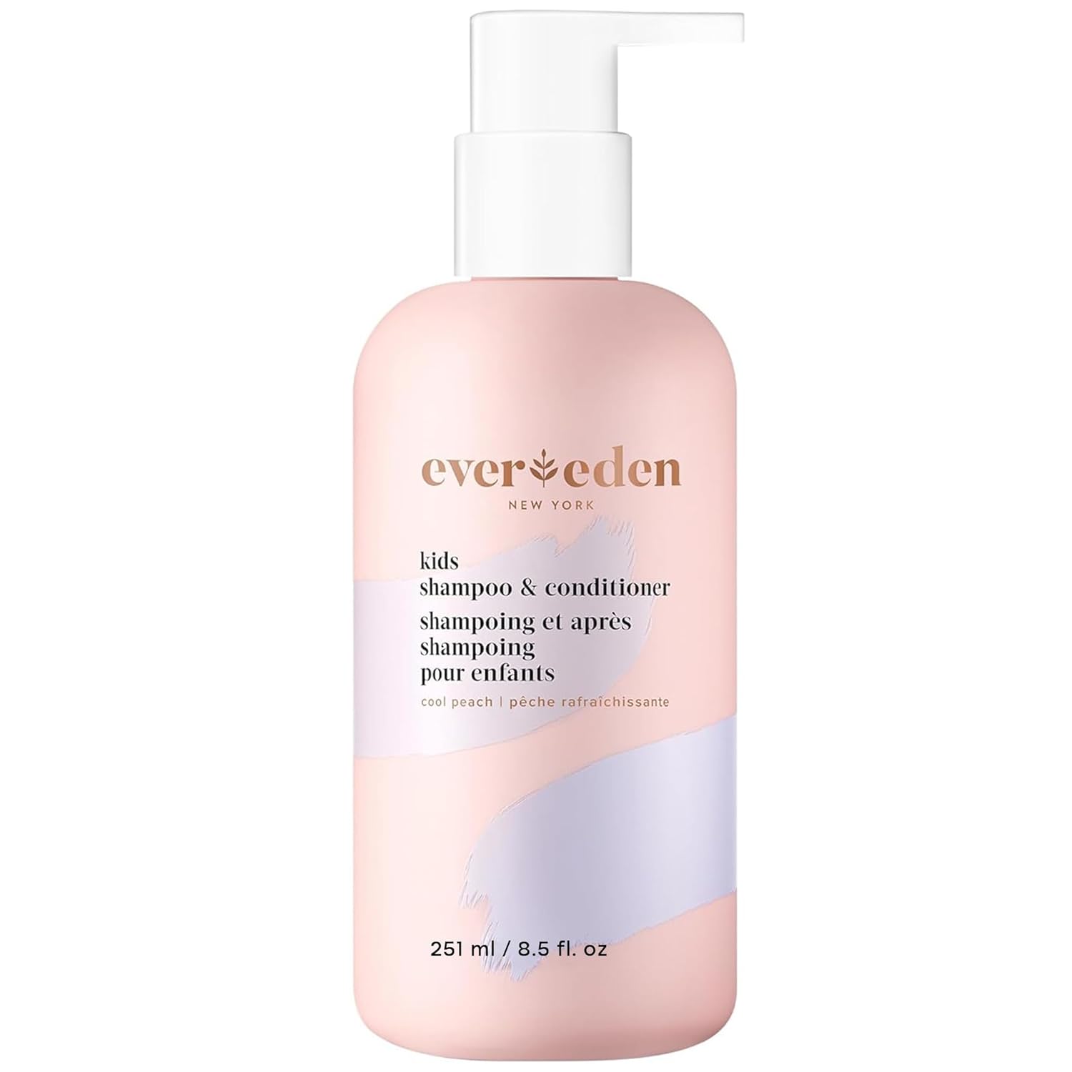 Evereden Kids 2-in-1 Shampoo & Conditioner, Cool Peach | Dermatologist-Tested, No Silicones | Gentle Care for Healthy Scalp & Hair, Age 3+ | Clean, Vegan, Sulfate & Paraben-Free, 8.5 fl oz