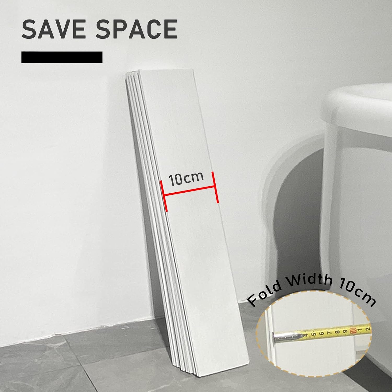 Bathtub Cover Bath Tub Caddy Tray, Folding PVC Plastic Dust-Proof Board Shutter Bath Lid, Durable Insulation Cover for Spa, Bathroom & Shower, 0.6cm Thickness (Color : White, Size : 75x135x0