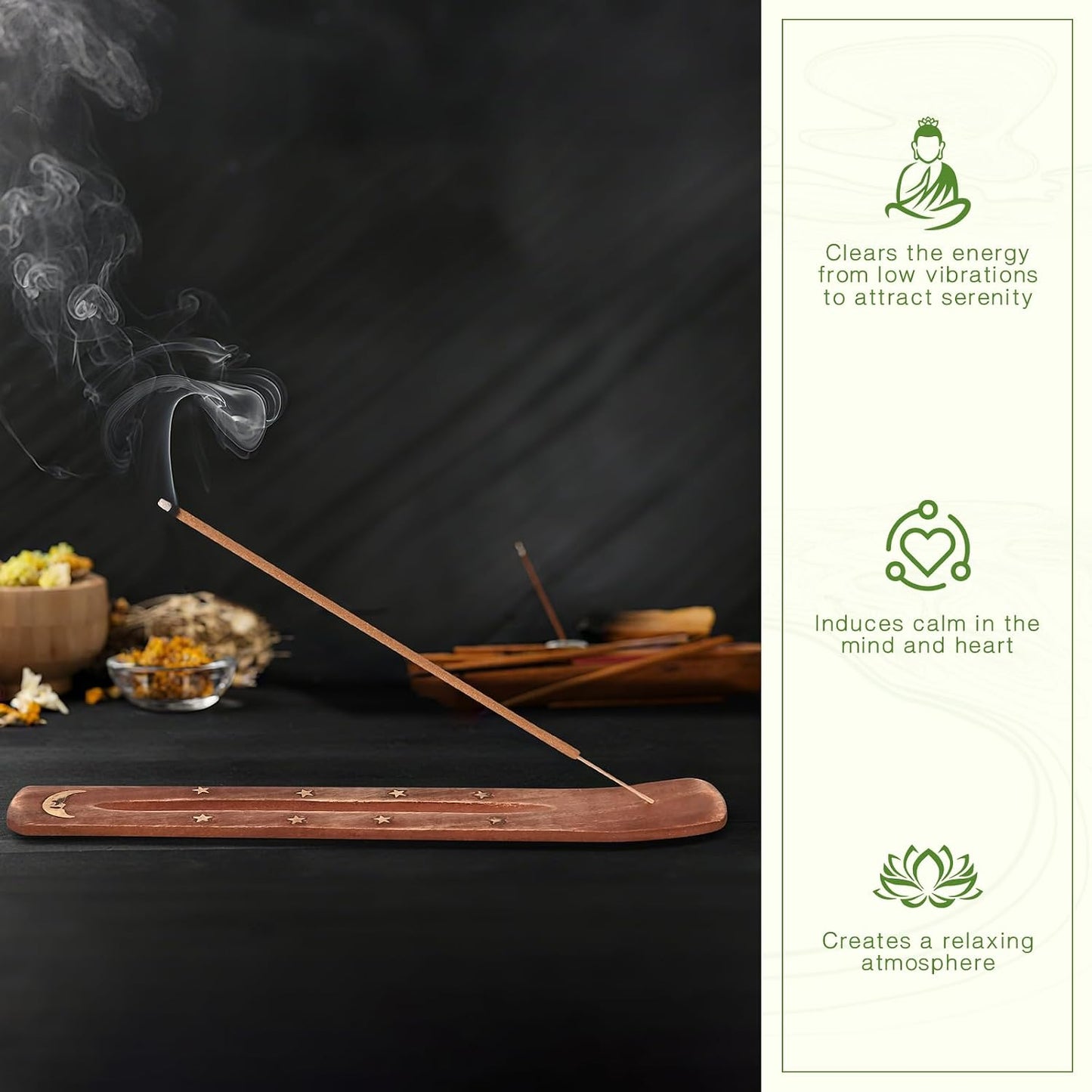 Jasmine Incense Sticks - Natural Incense for Relaxation, Meditation and Creating a Serene Atmosphere,(100 Sticks & 1 Burner Holder)