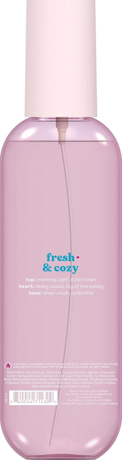 eos Cashmere Body Mist, Fresh & Cozy, Body Spray for Women, Hair Mist, Moisturizing, Hyaluronic Acid, Glycerin, Vegan, Cruelty-free, 6 fl oz