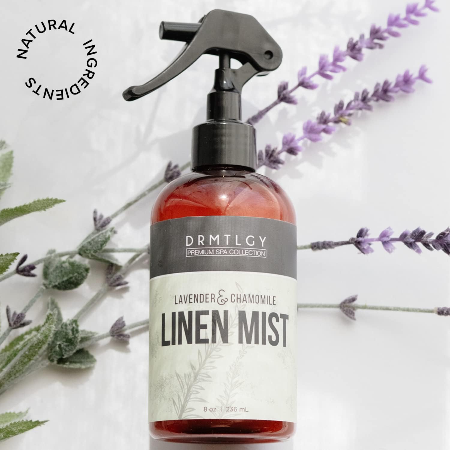 DRMTLGY Natural Linen and Room Mist Set - Pillow Spray, Linen Mist, & Fabric Spray 2 Pack - Lavender Chamomile & Green Tea