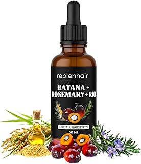 Batana Oil for Hair Growth Oil with Rosemary Castor, 100% Pure, Organic, Cold-Pressed, Unrefined Batana from Honduras by Dr. Sebi - Natural, Vegan, for Strong Roots and Thick Hair, 8oz