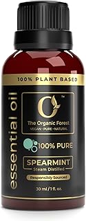 100% Plant Based Spearmint Essential Oil - Pure & Natural for Face, Skin and Diffuser | Organic Spearmint Oil for Facial Hair Care, Pcos, Aromatherapy | Relaxing Massage Oil with Aromatherapy Benefits