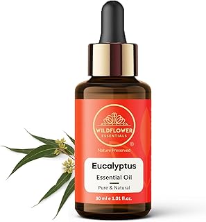 Eucalyptus Essential Oil (Eucalyptus globulus) 100% Natural Steam Distilled Oil For Face, Skin, Hair, Body | with Glass Dropper 1.01 Fl Oz (30ml)