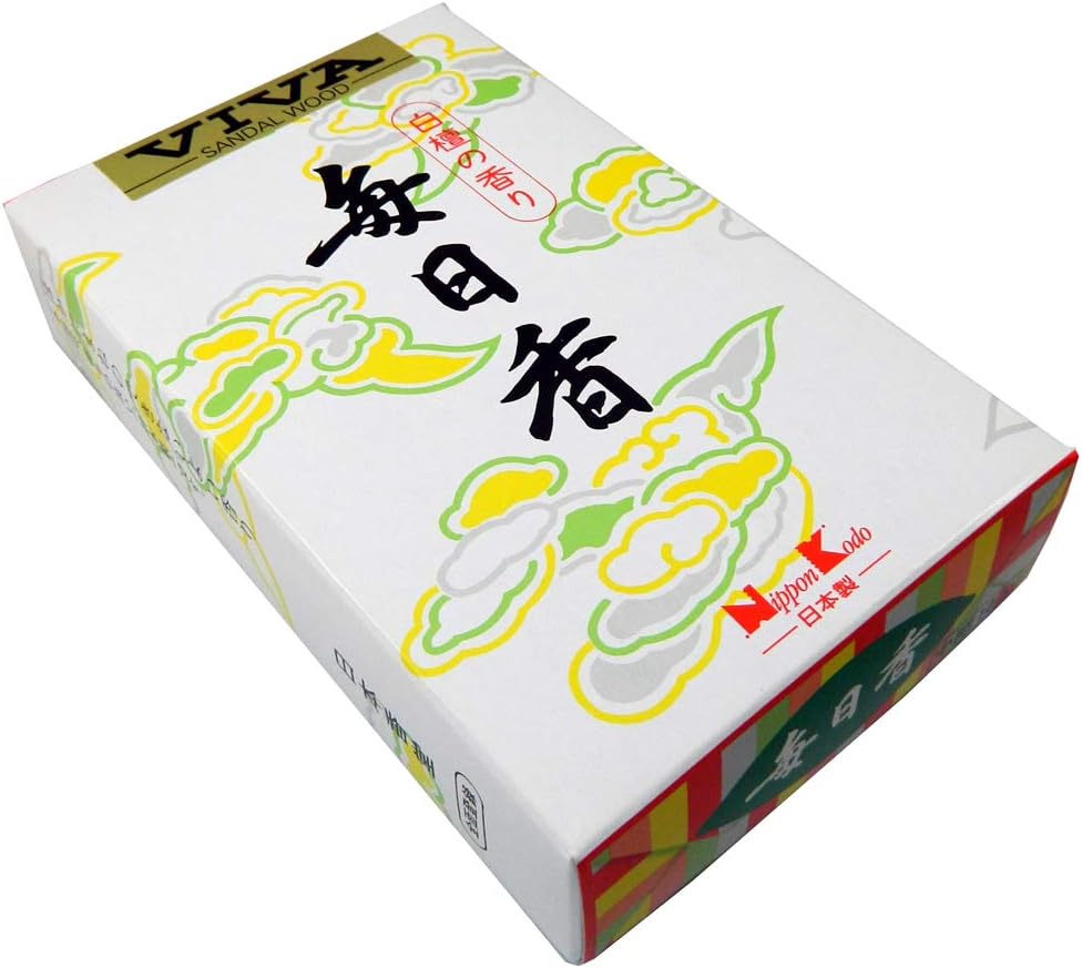 MAINICHI-KOH Viva Sandalwood Reg. 10 Rolls by NIPPON KODO, Japanese Quality Incense, Since 1575