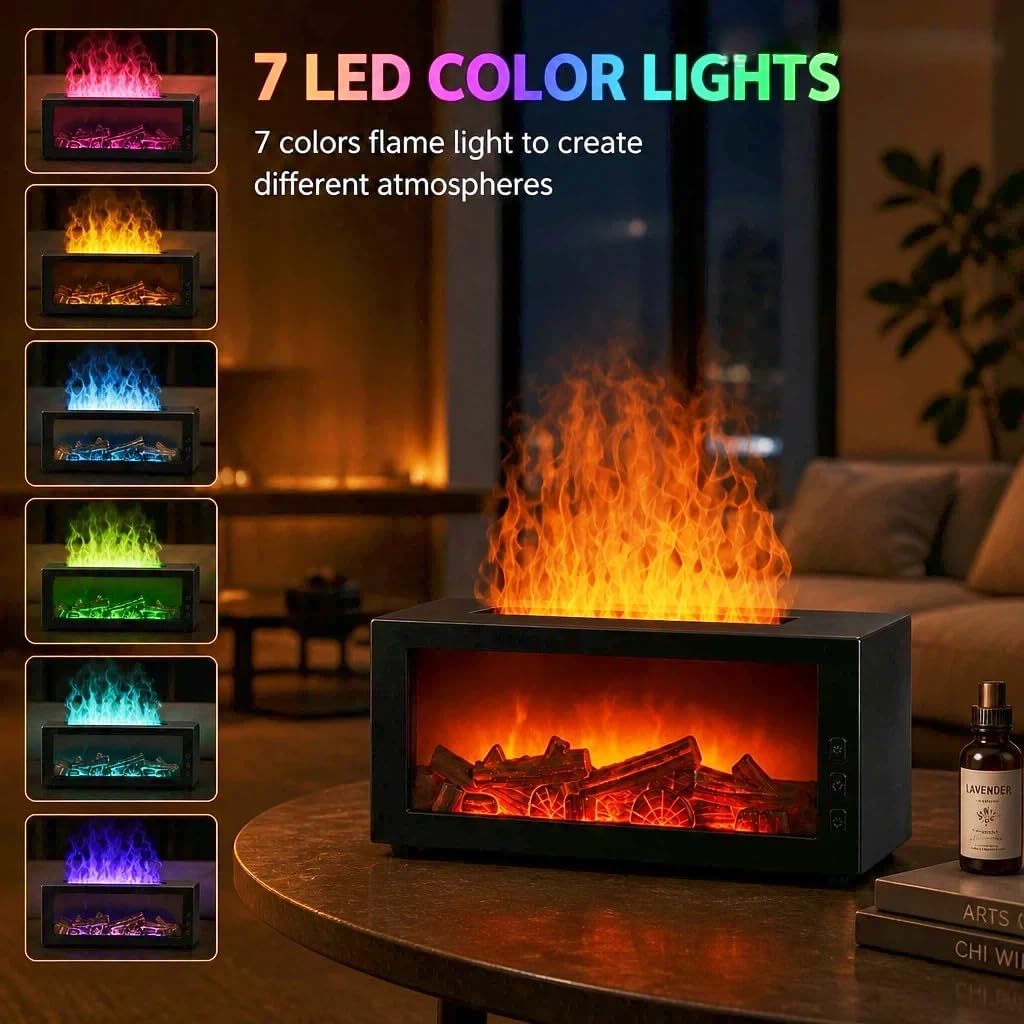 300ML Essential Oils Diffuser with Remote Control- Aromatherapy Aroma Humidifier, Upgrade 7 Colors Noiseless -Quiet Ultrasonic Aromatherapy Device with 7-Color LED Night Light Home