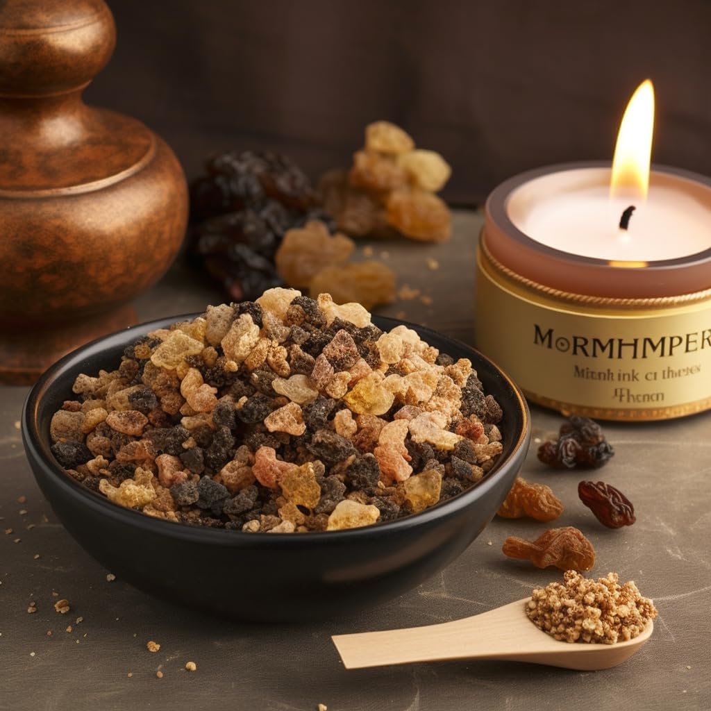 Frankincense and Myrrh Holy Incense from Jerusalem in a Gift Pack - Sacred Jerusalem Aromatic Granules - Traditional Biblical Scents for Home & Worship, A Church Incense