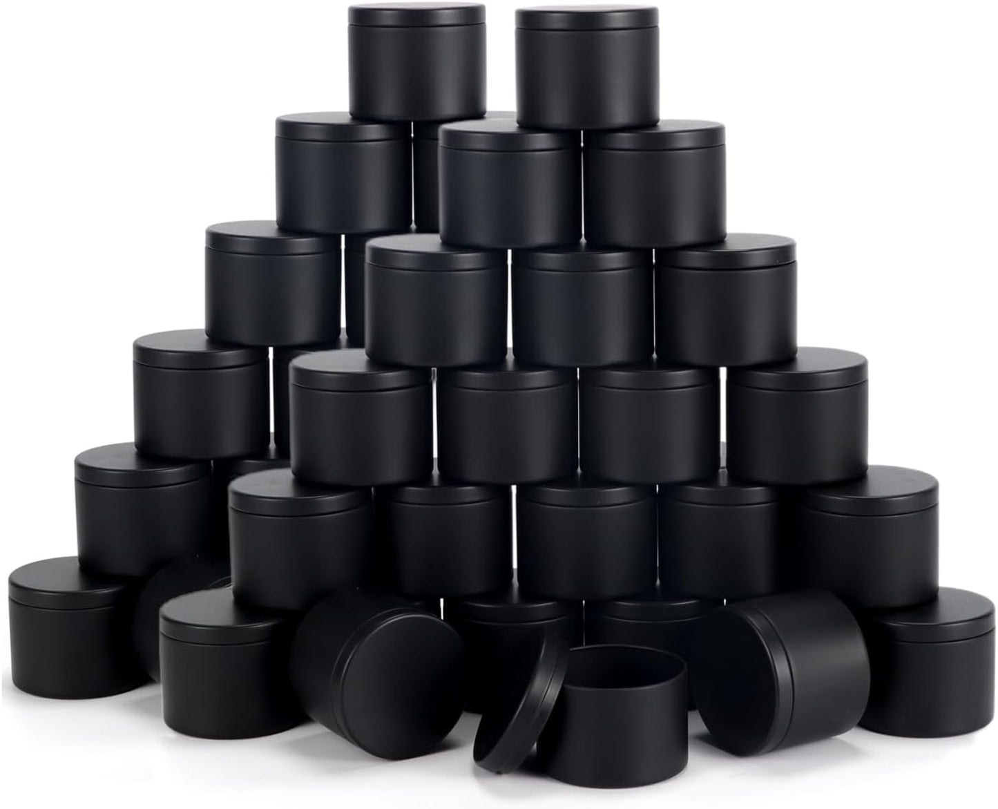 sonviitins 48 Pieces 4 Oz Black Candle Tins,4oz Candle Jars Candle Containers with Lids, Candle Tin for Candles Making, Arts & Crafts, Storage, and Gifts