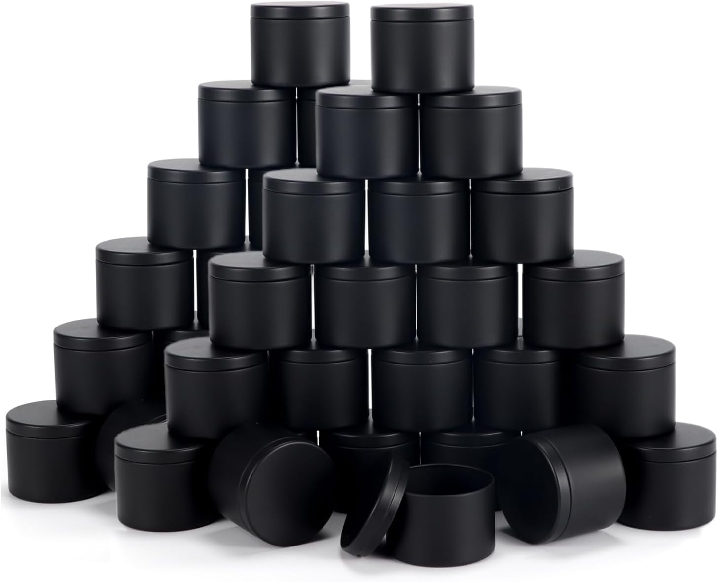 sonviitins 48 Pieces 4 Oz Black Candle Tins,4oz Candle Jars Candle Containers with Lids, Candle Tin for Candles Making, Arts & Crafts, Storage, and Gifts