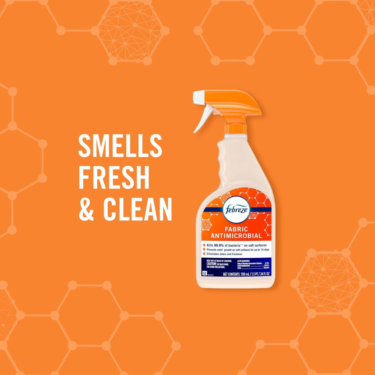 Febreze Fabric Spray, Odor Eliminator for Strong Odor, Sanitizing and Antimicrobial, 32 fl oz (2 Count)
