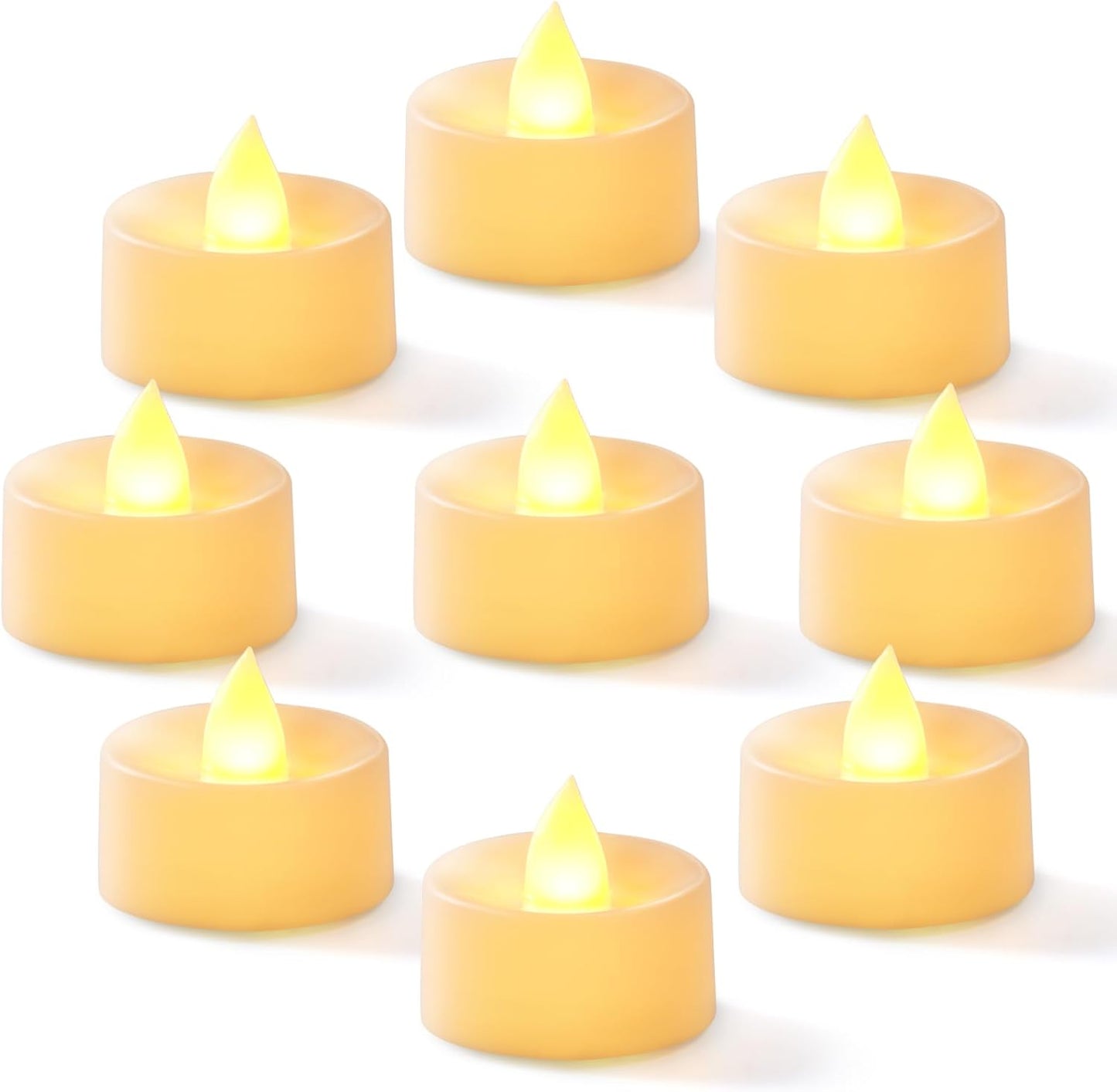 Homemory 100-Pack Flameless LED Tea Lights Candles Battery Operated, 200+Hour Fake Electric Candles TeaLights for Votive, Halloween, Ofrenda, Diya, Wedding Centerpiece Table Decor, Funeral, Christmas
