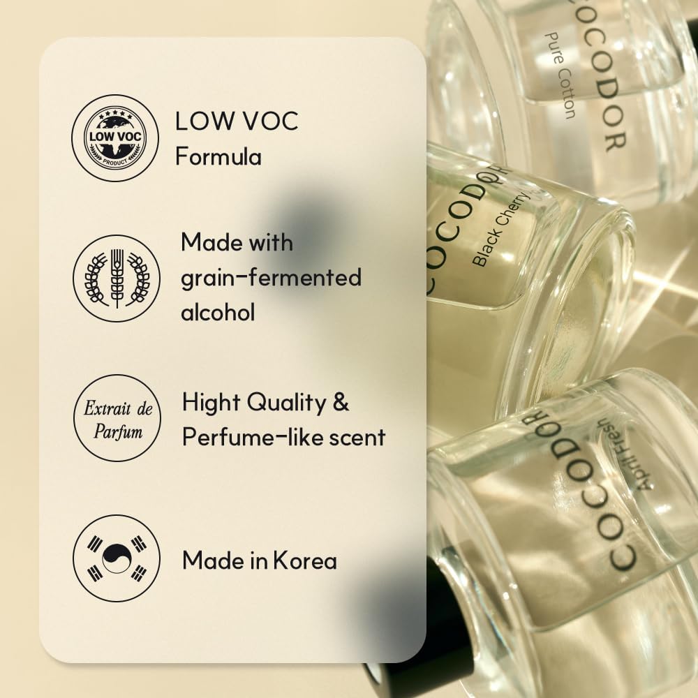 COCODOR Signature Collection Reed Diffuser Set of 3/White Jasmine,Garden Lavender,Black Cherry/1.6oz Each Pack/Home Fragrance Diffuser, Oil Scent Diffuser for Bathroom Shelf Decor