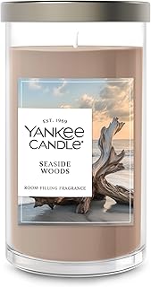 Yankee Candle Medium Pillar Scented Candle with up to 115 Hour Burn Time, Premium Plant Wax Blend for Consistent Burn, 14.25 oz Pillar Candle with Room Filling Fragrance, Seaside Woods