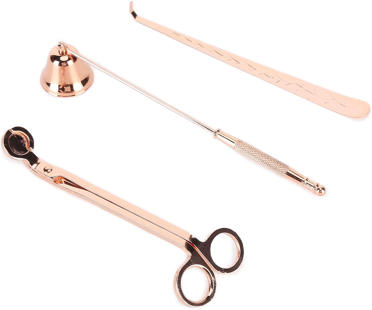aqxreight Candle SnufferCandle Wick Trim 3PCS Candle Accessory Set Candle Wick Trimmer Cutter Snuffer Extingui Wick Dipper SuppliesSilver Wick Management Your Simplify Our Trimmer. (Gold)